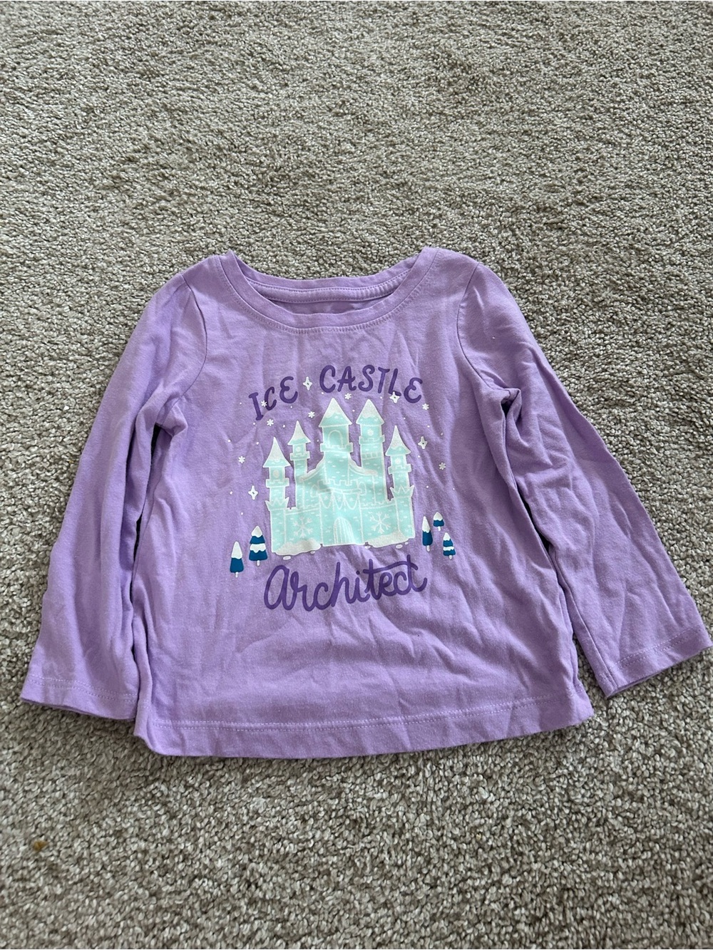 Cat & Jack 2T Purple long sleeve ice castle architect shirt